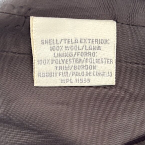 VTG WORTHINGTON 100% Wool Long Swing Coat  Fur Trimmed Hood  Brown  SZ 12 - Picture 11 of 13